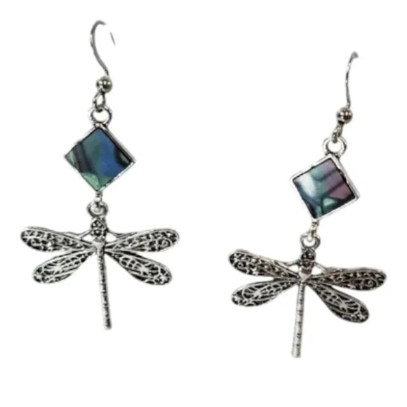 Dragonfly Drop Earrings - Picture 1 of 8